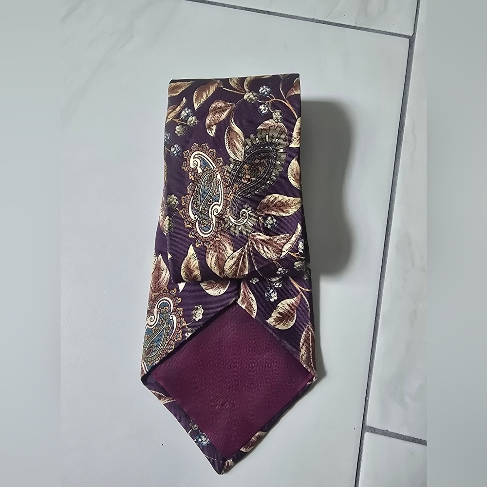 Vintage Purple and Gold Classic Tie - Picture 3 of 7